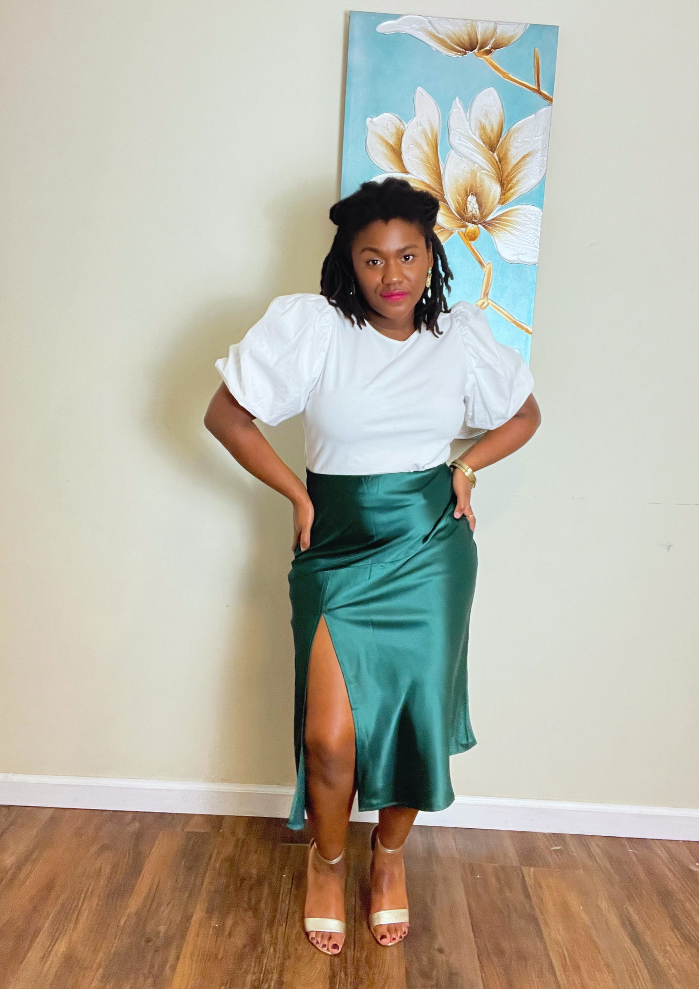 Celine Satin Midi Skirt