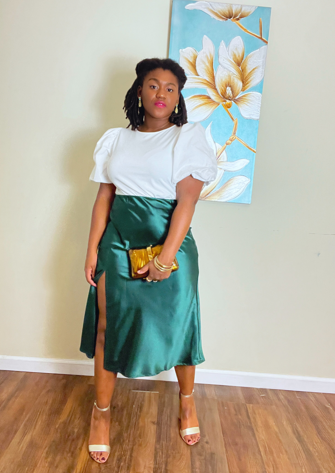 Celine Satin Midi Skirt